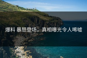 爆料 暴怒登场，真相曝光令人唏嘘