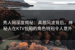 秀人网深度揭秘：真相风波背后，神秘人在KTV包厢的角色特别令人意外