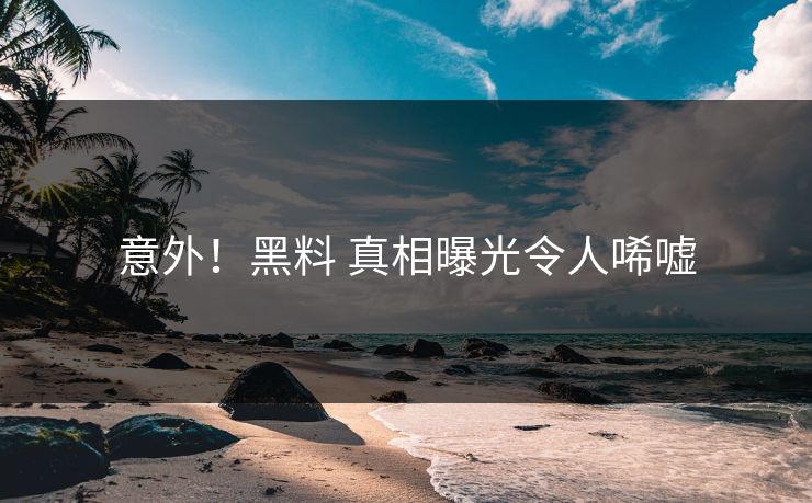 意外！黑料 真相曝光令人唏嘘