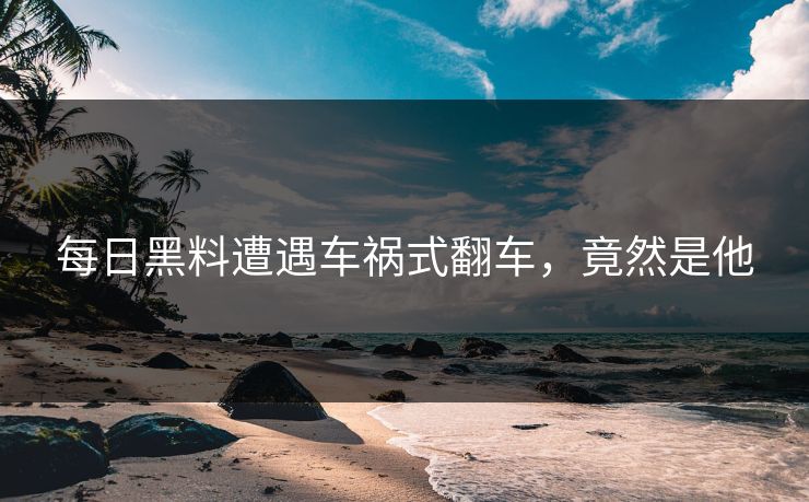 每日黑料遭遇车祸式翻车，竟然是他