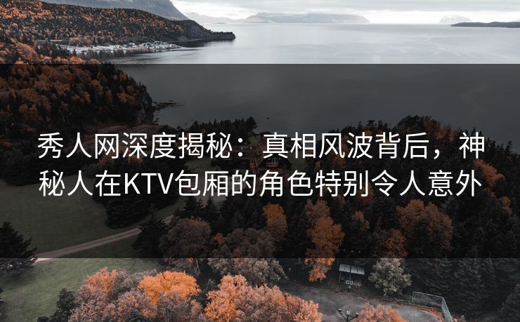 秀人网深度揭秘：真相风波背后，神秘人在KTV包厢的角色特别令人意外