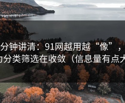 三分钟讲清：91网越用越“像”，因为分类筛选在收敛（信息量有点大）